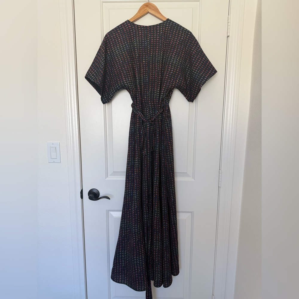 Anthropologie Hutch Arrowhead Wrap Maxi Dress Dolman Kimono Sleeve V-Neck SP - Picture 4 of 10